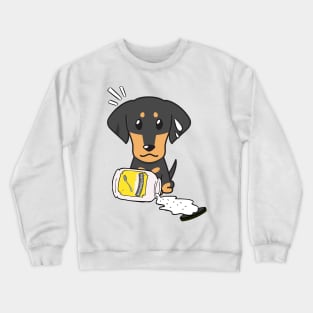 Cute dachshund spilled mayonnaise Crewneck Sweatshirt